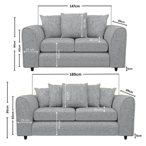 3 + 2 Seater Light Grey