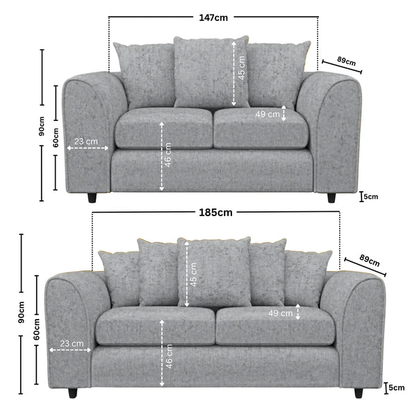 3 + 2 Seater Light Grey
