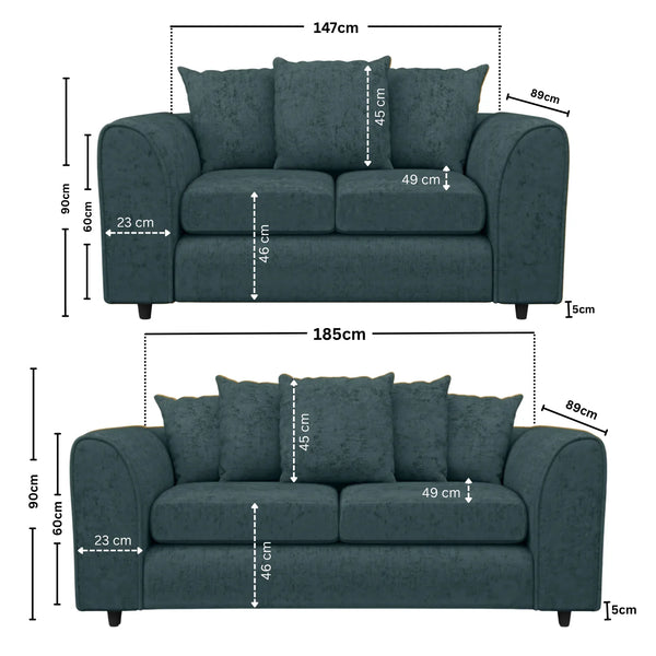 3 + 2 Seater Teal