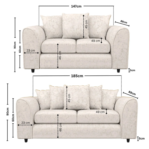 3 + 2 Seater Cream