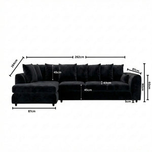 XL Left Hand Facing Black