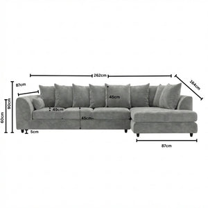 XL Right  Hand Facing Light Grey
