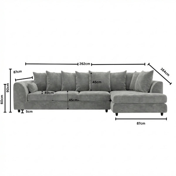 XL Right  Hand Facing Light Grey
