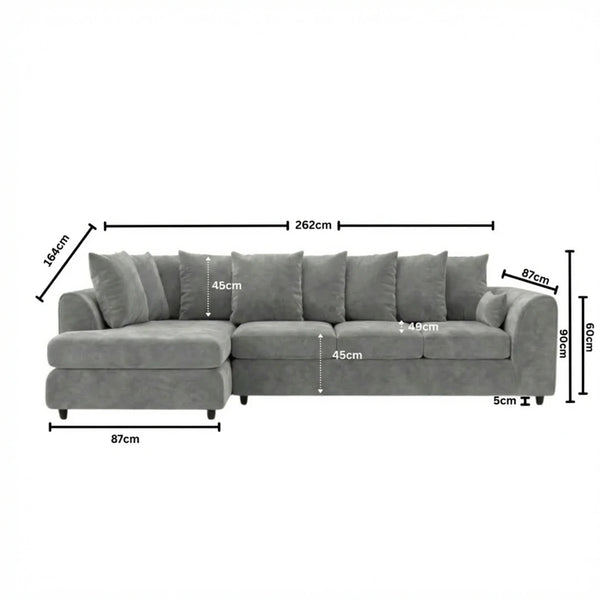 XL Left Hand Facing Light Grey