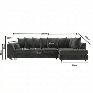 XL Right  Hand Facing Dark Grey