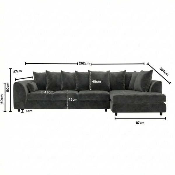 XL Right  Hand Facing Dark Grey
