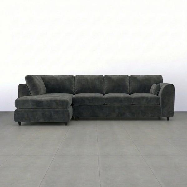 Velvet XL Left Hand Facing Dark Grey