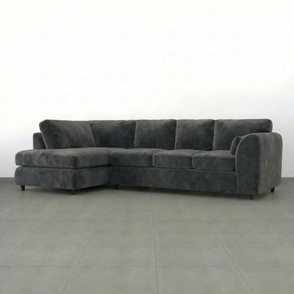 Velvet XL Left Hand Facing Dark Grey