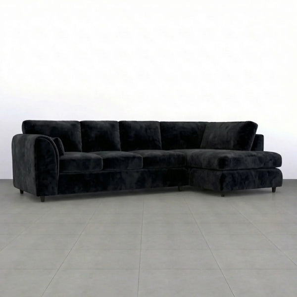 Velvet XL Right Hand Facing Black