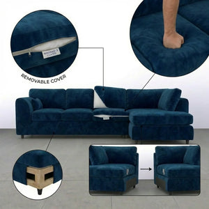 Velvet XL Right Hand Facing Midnight Blue